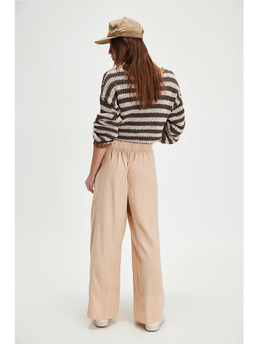 Free People Day's End Linen Pull-On Pants Sand Dollar - Picture 3 of 10